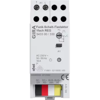 Gira draadloze schakel-/tastactor 1-voudig DIN-rail 543300