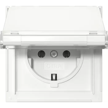 GIRA 441066 SCHUKO-stopcontact met klepdeksel, Gira TX_44, zuiverwit
