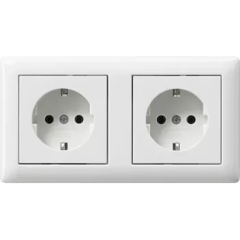 Gira 479303 SCHUKO-stopcontact, 2-voudig, voorbedraad, met raam
