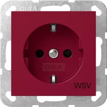 Gira 4453108 Schuko-stopcontact met verhoogde aanraakbeveiliging, rood