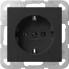 Gira System 55 SCHUKO stopcontact met klepdeksel, zwart 4180005