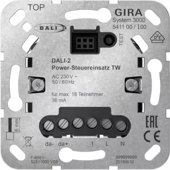 Gira System 3000 DALI-2 vermogensregelingsmodule voor Tunable White 541100