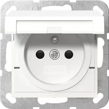 Gira 448803 stopcontact met aardpen, klapdeksel en shutter