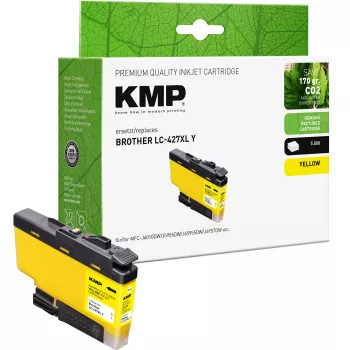 KMP compatibele inktcartridge Brother LC427XLY geel extra hoge capaciteit (1551,4009)