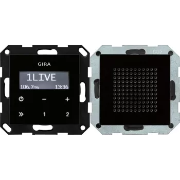 Gira 228005 inbouwradio RDS, zwarte glasoptiek