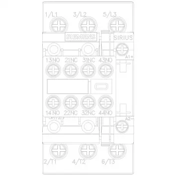 Siemens 3RT2026-1BB44-3MA0 contactor, 11 kW/400 V, 2NO+2NC, 24 V-spoel
