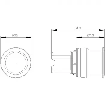 Siemens SIRIUS ACT 3SU1000-1AD10-0AA0 frontelement voor paddenstoeldrukknop, kunststof, zwart