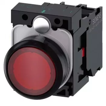 Siemens SIRIUS ACT verlichte drukknop, compleet apparaat, kunststof, rood, 22 mm, 1NO+1NC, 24 V AC/DC LED 3SU1102-0AB20-1CA0
