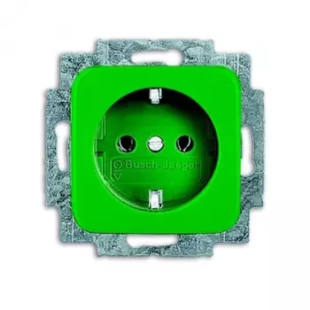 Busch-Jaeger SCHUKO stopcontact-inzet groen RAL 6032 20 EUCKS-13-212-101 2CKA002013A5468