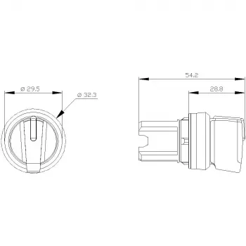 Siemens SIRIUS ACT keuzeschakelaar-front, wit, 2 standen, 22mm 3SU1002-2BN60-0AA0