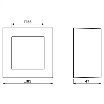 JUNG A 5581 BF A SWM opbouwkape 1-voudig, A CUBE, thermoplast gelakt, grafietzwart mat