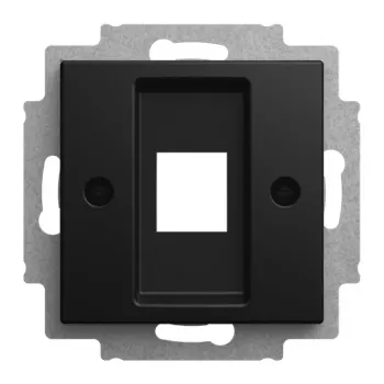 BUSCH-JAEGER centraalplaat Modular Jack 1-voudig met draagring, zwart mat 2CKA001753A0248