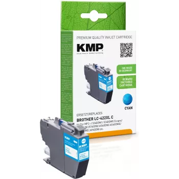 KMP gereviseerde cyaan inktpatroon voor Brother LC422XLC (1500 pagina's)