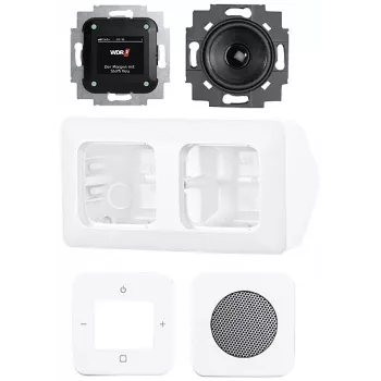 Busch-Jaeger Busch-Radio DAB+ compleet set hoekmontage 8250 AJ-214-101 studiowit 2CKA008200A0235