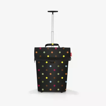 Reisenthel trolley M trolleytas, polyester, zwart met stippen, gemengde kleuren, 2 wielen (NT7009)