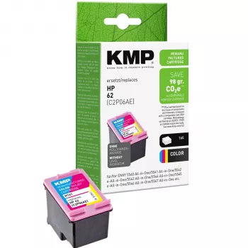 KMP H161 tri-colour inktcartridge (cyaan, magenta, geel) voor HP 62 – 4,5 ml 1741.4830