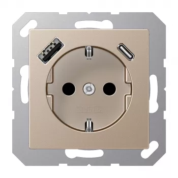 JUNG SCHUKO stopcontact met USB Type-A & Type-C A1520-15CACH