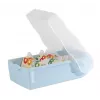 HAN CROCO kaartbak A8 liggend, pastelblauw transparante bak met helder deksel, polypropyleen 998-884