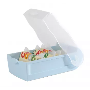 HAN CROCO kaartbak A8 liggend, pastelblauw transparante bak met helder deksel, polypropyleen 998-884
