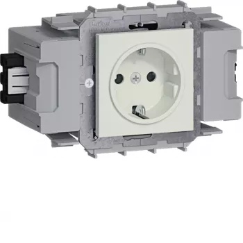 HAGER GS10019016 1-voudig Schuko-stopcontact met Wago Winsta Front-Snap-In, reinwit