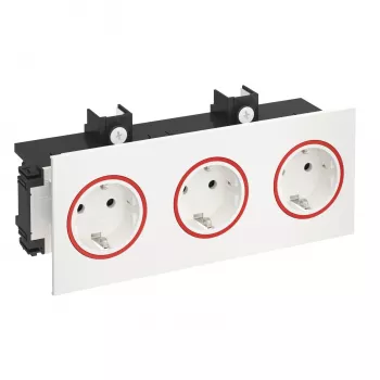 Rehau SIGNA IN BRK 3STD 3-voudig stopcontact, zuiver wit/rood (6121036)