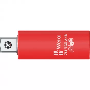 Wera 781 A/B VDE geïsoleerde dopsleutel-adapter 1/4 inch vierkantaandrijving met mechanische vergrendeling 05024690001