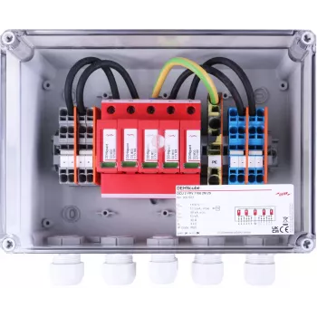 DEHN 900923 DCU 2 YPV 1100 2M 2S PV-string-combiner-box met overspanningsbeveiliging, IP65, 2 MPPT, 2 strings per MPPT
