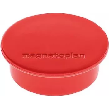 Magnetoplan Discofix ronde magneet kleur rood met massieve ferrietkern, hechtkracht 2,2 kg 1662006