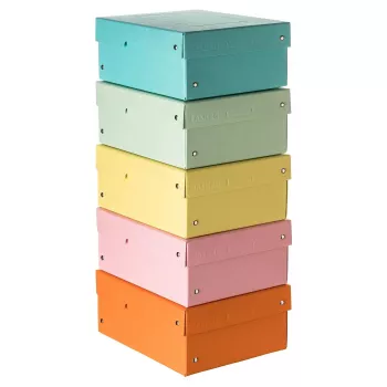 FALKEN PURE opbergbox 1250 vel pastel assorti 5-pack 18x25x10 cm 22001968000F