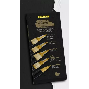ONLINE SCHREIBGERÄTE Gold Lettering acrylmarker-set goud 5 stuks (18517)