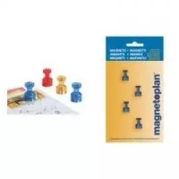Magnetoplan magnetische memohouder, helder transparant oranje, 4-pack, houdt tot 9 A4-bladen 1666144