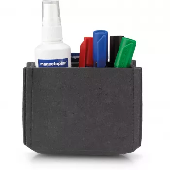magnetoplan magnetoTray Medium grijze viltstiftenhouder, magnetisch, van 100% gerecyclede PET-flessen 1227701