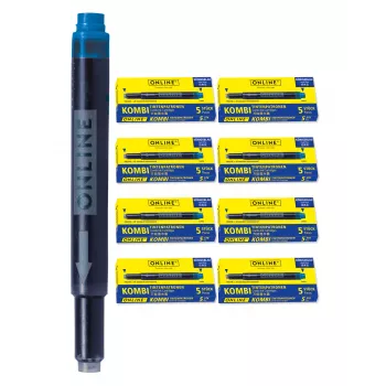 ONLINE combi inktpatronen voor vulpennen blauw 40-pack (70049)
