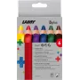 LAMY 3plus kleurpotloden, 6-delige set, ergonomisch driehoekig, extra dikke breukvaste stift, diverse kleuren 1222002