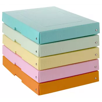FALKEN PURE opbergbox 500 vel pastel assorti 24 x 32 x 4 cm, 5 stuks 22001952000F