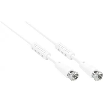 GoodConnections F-Type naar F-Type coaxkabel met ferrietkern, 100% afgeschermd, 2,5 m, wit (S-FP25W)