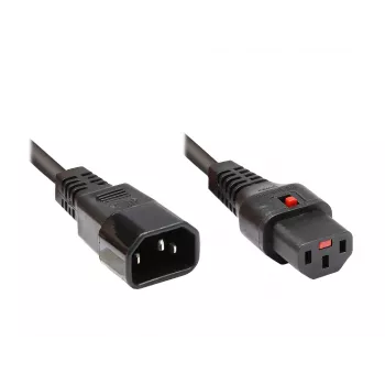Good Connections Alcasa 1600-IEC10 netsnoer C14 naar C13, male/female, recht, 1 m, zwart