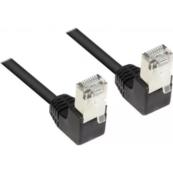 Good Connections Cat 5e F/UTP patchkabel, 3m, zwart, 90° naar beneden haakse RJ45-stekkers 805S-030WI