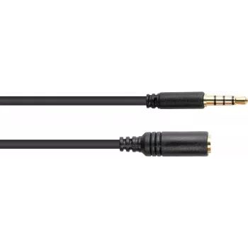 GoodConnections 3,5mm 4-polige TRRS-verlengkabel, stekker naar bus, 2m, zwart AS-35V4B2