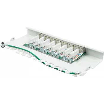 GoodConnections GC-N0113 desktop Cat.6 8-poorts STP patchpanel, 0,5U, gereedschapsloos, zuiverwit RAL9010
