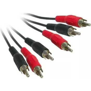Good Connections AVB-02 3x RCA stekker naar 3x RCA stekker composite video + stereo audiokabel, 2m, zwart