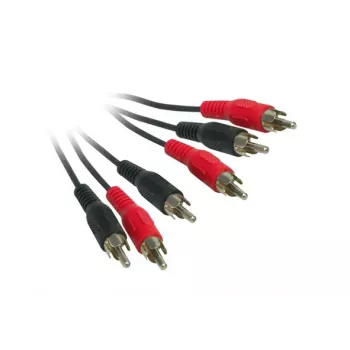 Good Connections AVB-02 3x RCA stekker naar 3x RCA stekker composite video + stereo audiokabel, 2m, zwart