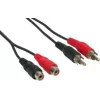 GoodConnections 5m RCA audio-verlengkabel, 2x RCA stekker naar 2x RCA bus, stereo, zwart AS-5CV2
