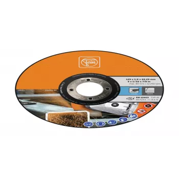 Fein 63709013010 rechte doorslijpschijf 125 mm x 22,23 mm, 1,0 mm dik, voor roestvrij staal en metaal, 25-pack