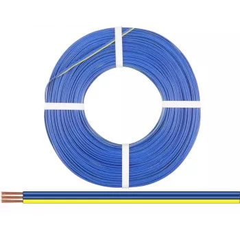 Donau Elektronik 318-223-50 3-aderige litze 0,14 mm² blauw/blauw/geel 50 m spoel
