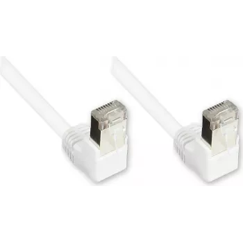 GoodConnections Cat. 5e F/UTP patchkabel, wit, 5m, 90° naar beneden afgeschuinde RJ45-stekkers 805W-050WI
