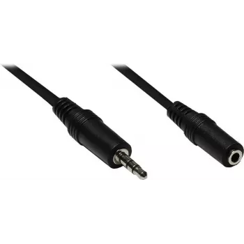 GoodConnections 3,5mm audio-verlengkabel, stekker naar bus, 3-polig, zwart, 2,5m AS-35V25