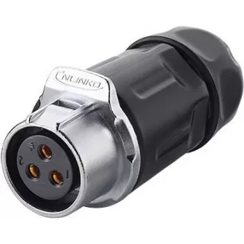 GoodConnections IC01-20P302 S1 Power industriële 3-pins female connector, met klikvergrendeling, soldeeraansluitingen, M20