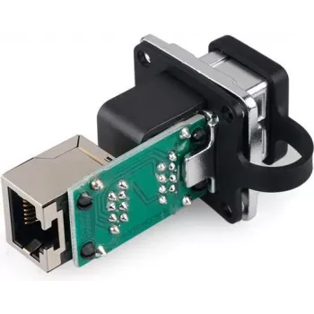 GoodConnections Alcasa IC06-R302 industriële RJ45-koppeling, IP65/IP67, grijs, zinkbehuizing, -40 tot 80°C