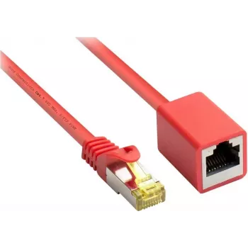 GoodConnections 8070VR-100R Cat.7 S/FTP RJ45 patchkabelverlenging, PiMF, halogeenvrij, 600 MHz, OFC, RNS-clipbescherming, 10 m, rood